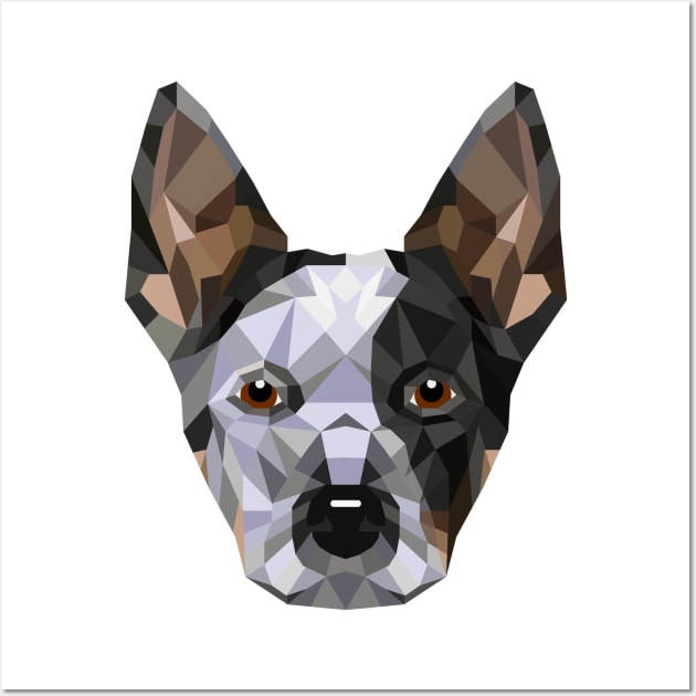 Geometric Blue Heeler Wall Art by sins0mnia